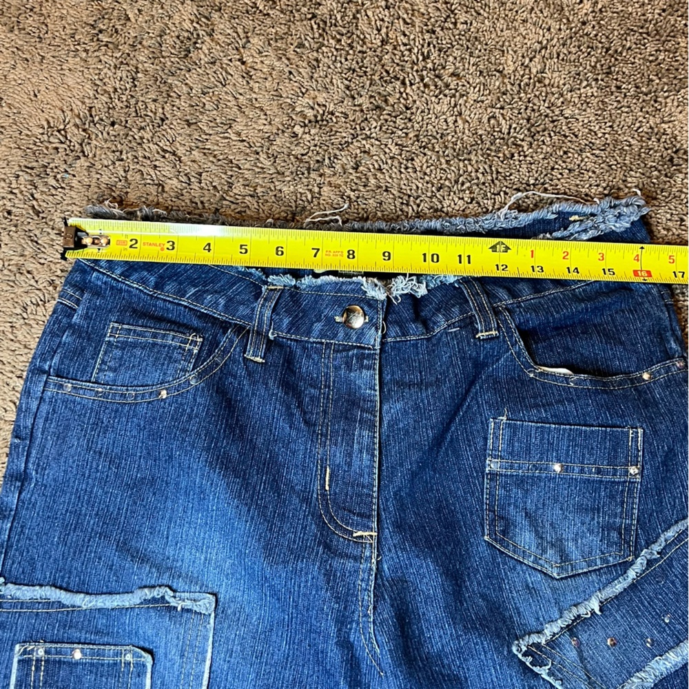 Fine Jeans Unique Patchwork Denim Capris Size 14 … - image 8